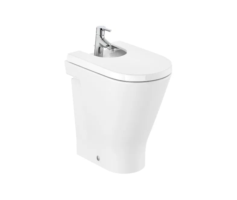 Bidet with Comfort Height and White Finish The Gap Round by Roca