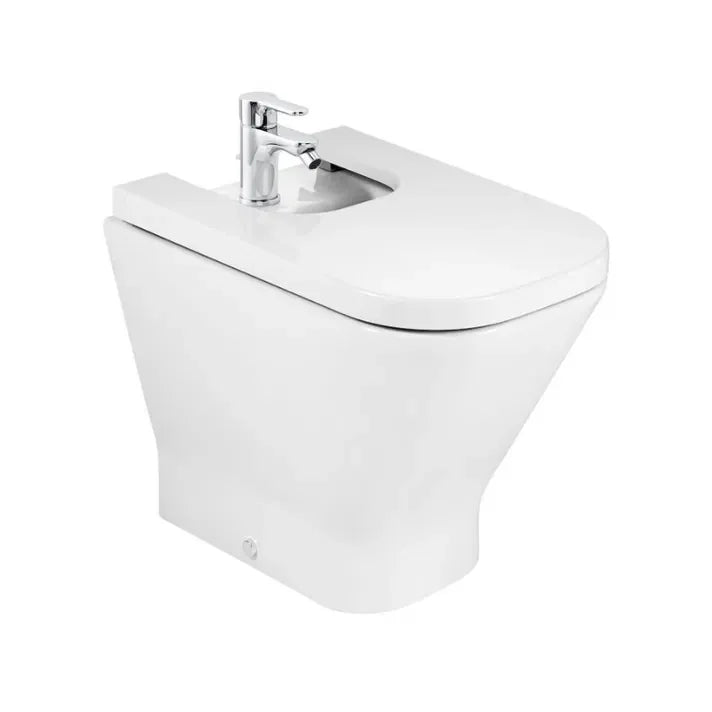 ROCA THE GAP A357477000 Bidet compacto y adosado a pared con un agujero para grifería de 35 cm de porcelana blanca Square - MerkiMarket