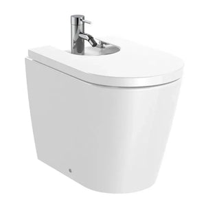 ROCA INSPIRA A357527000 Bidet con un agujero para grifería de 37 cm fabricado en porcelana de color blanco Round - MerkiMarket