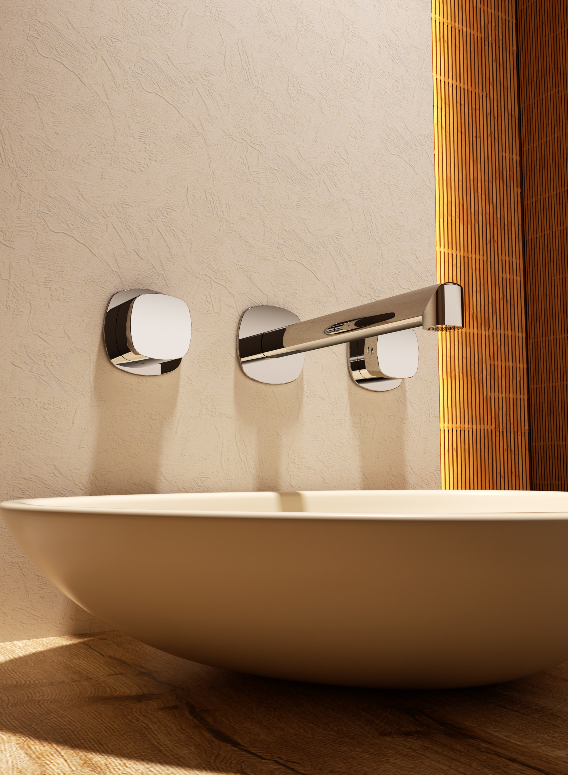 Bimando Empotrado Lavabo Toscana Imex Oro rosa cepillado en ambiente