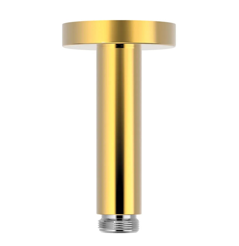 Brazo de ducha para instalar en techo fabricado en latón con acabado en color oro TRES 0