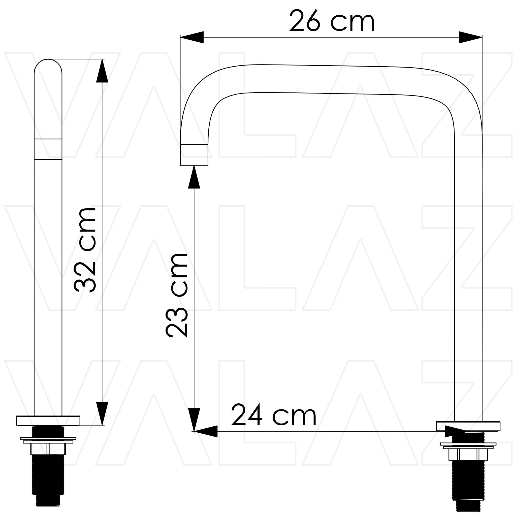 Caño de grifo en acero cepillado giro 360 grados encastrado minimalista Guadalope de Valaz 1