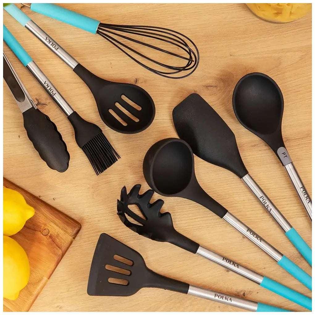 cecotec_01186_set_de_utensilios_de_cocina_de_silicona_negro_con_holder_y_mango_de_acero_2