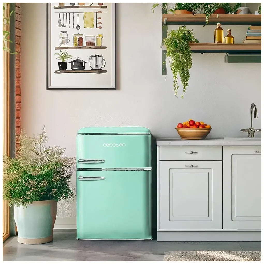 cecotec_01899_mini_frigorífico_retro_verde_86l_con_luz_led_y_diseño_vintage_eficiente_4