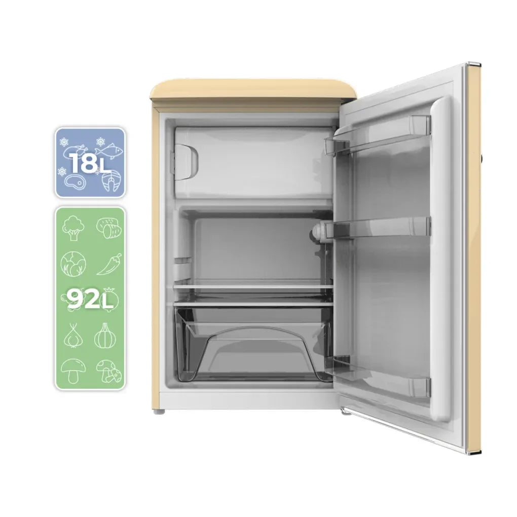 cecotec_02747_mini_frigorífico_retro_110l_beige_con_icebox_y_tirador_gold__clase_e_3