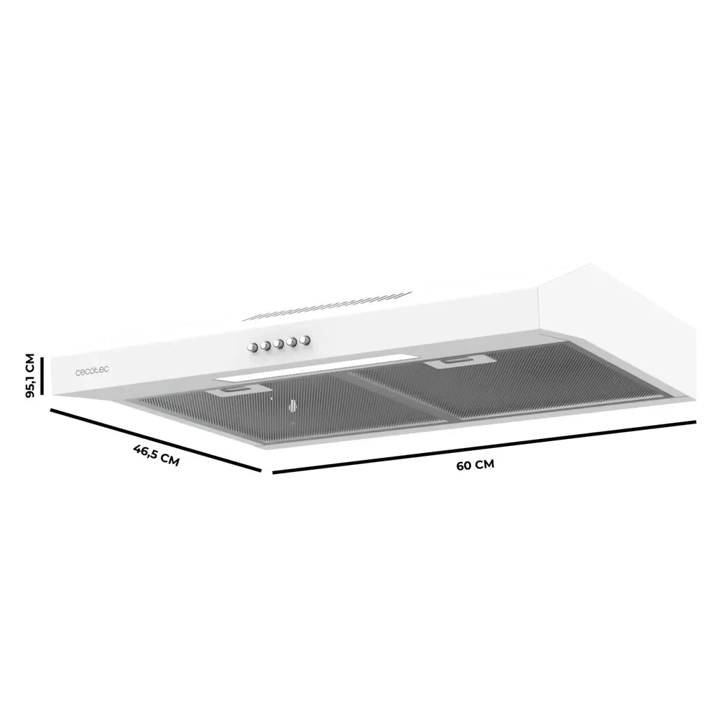 cecotec_02856_campana_extractora_blanca_60cm:_potente_succión_y_diseño_minimalista_2