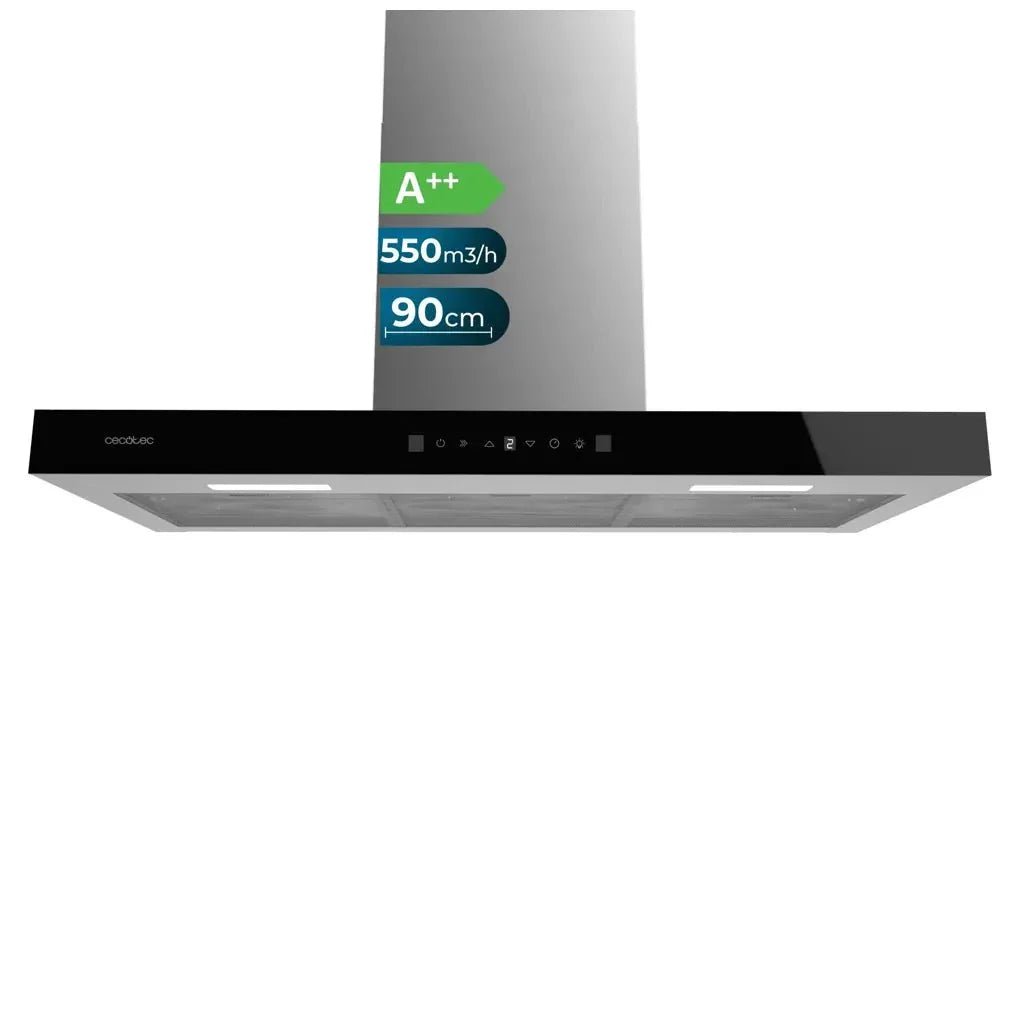 cecotec_02885_campana_extractora_90cm_cristal_negro__succión_550m3_h__a++__control_táctil_y_gestual_1