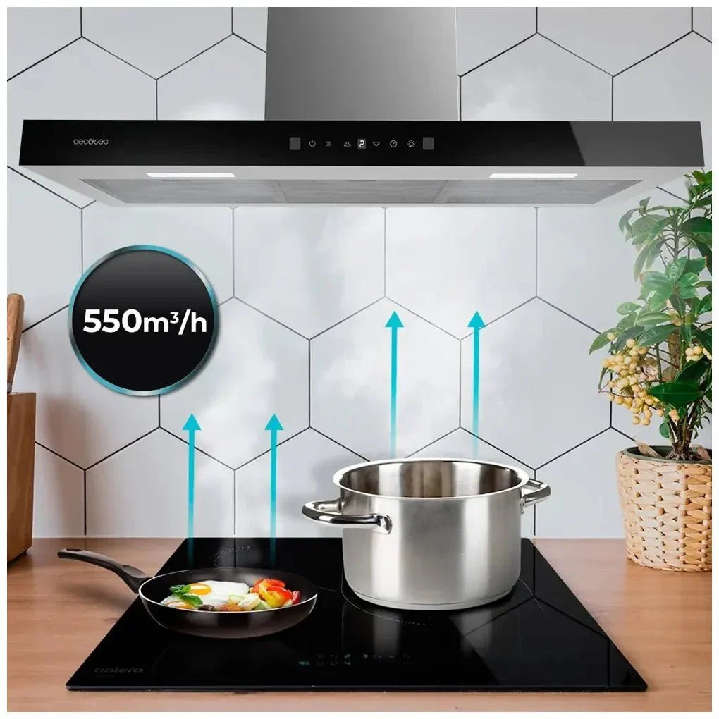 cecotec_02885_campana_extractora_90cm_cristal_negro__succión_550m3_h__a++__control_táctil_y_gestual_7