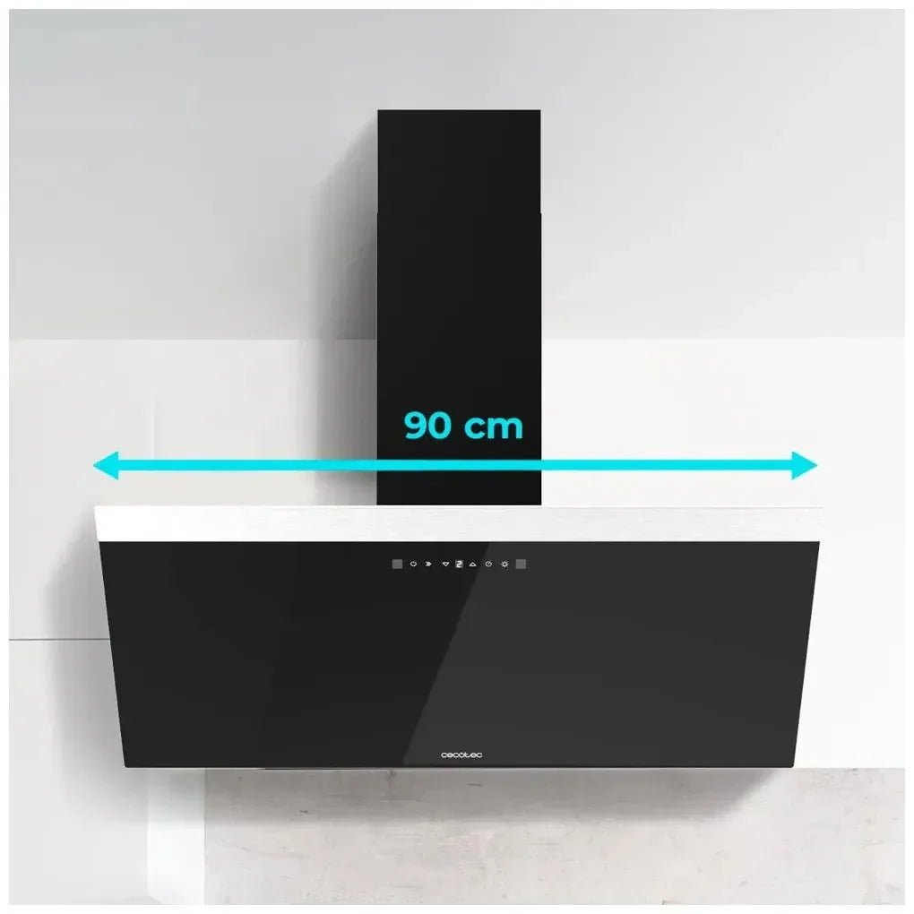 cecotec_02897_campana_extractora_90cm_vidrio_negro__succión_650m3_h__control_táctil_y_led_4