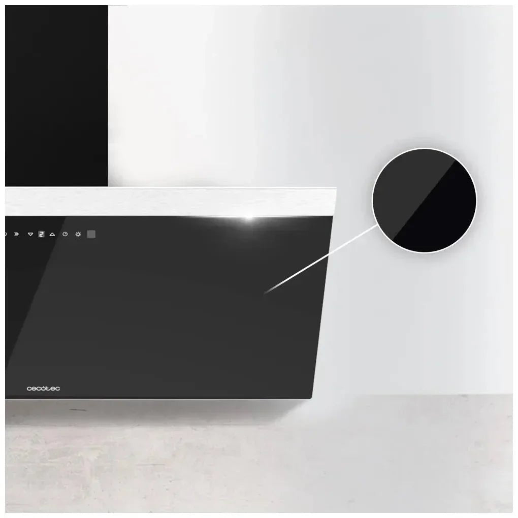 cecotec_02897_campana_extractora_90cm_vidrio_negro__succión_650m3_h__control_táctil_y_led_5