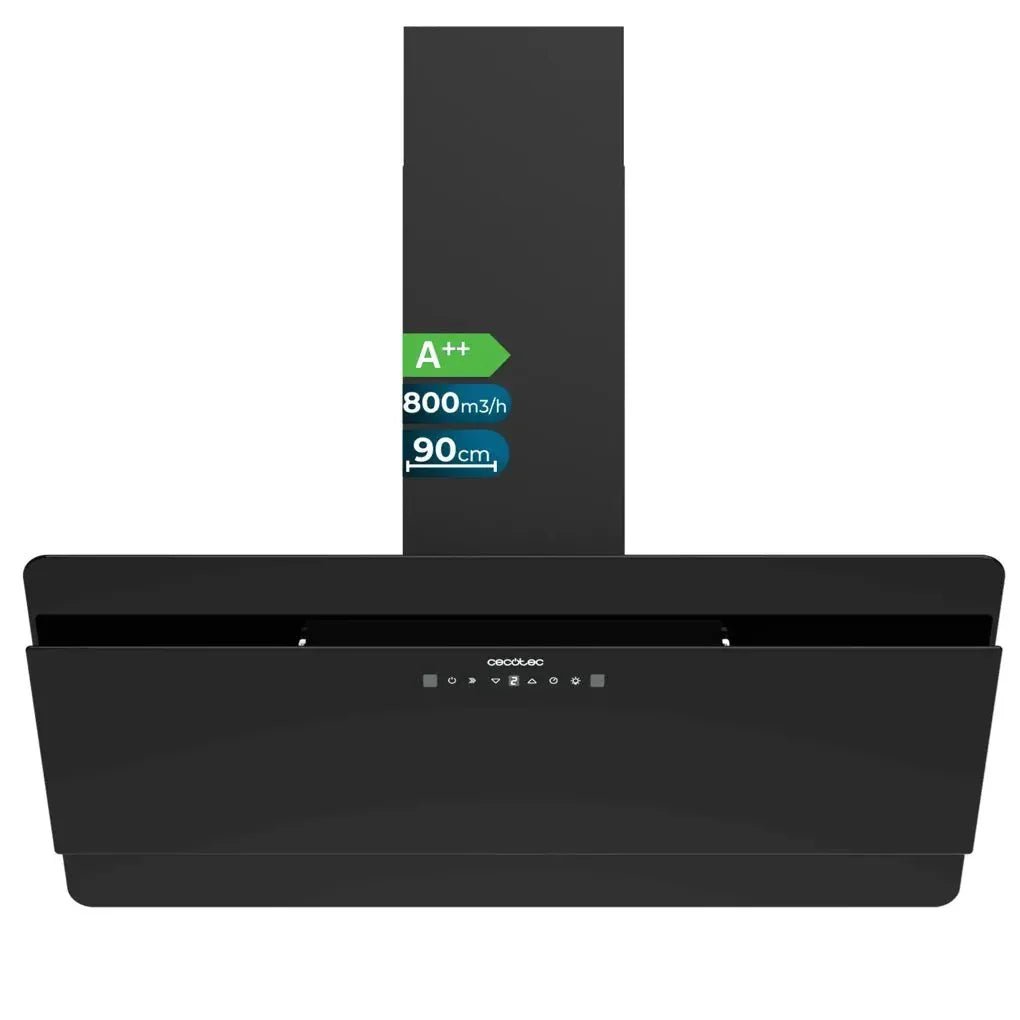 cecotec_02898_campana_extractora_90cm_vidrio_negro__succión_800m3_h__a++__control_táctil_y_gestual_1