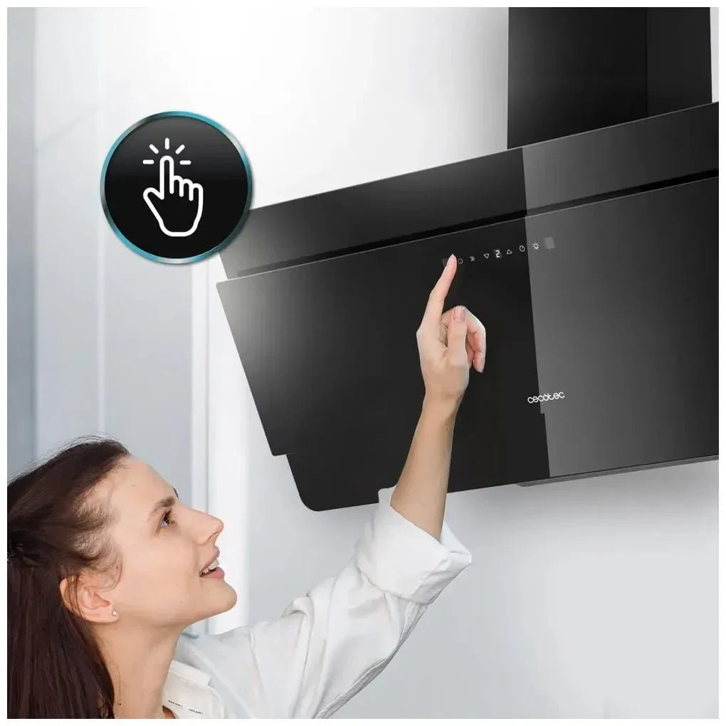 cecotec_02898_campana_extractora_90cm_vidrio_negro__succión_800m3_h__a++__control_táctil_y_gestual_9