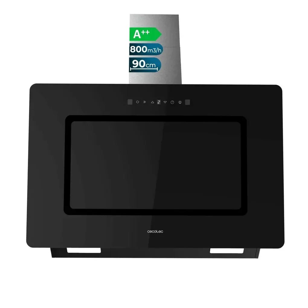cecotec_02901_campana_extractora_90cm_vidrio_negro__succión_800m3_h__a++__control_táctil_2