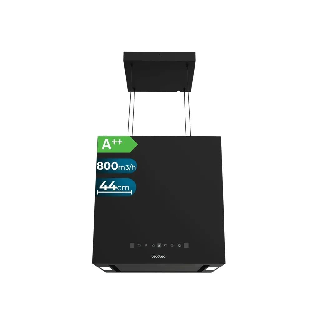 cecotec_02908_campana_extractora_negra_44cm_a++_con_control_táctil_y_succión_800m3_h_2
