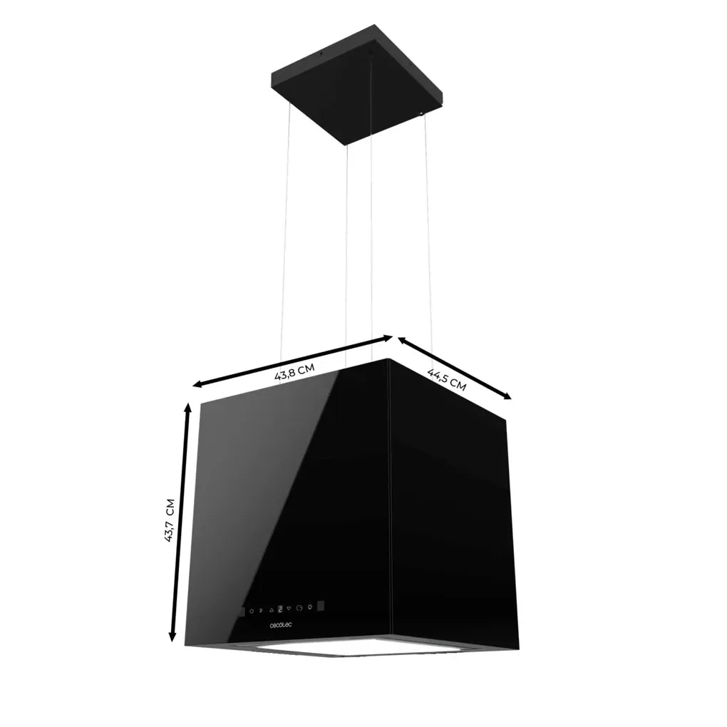 cecotec_02912_campana_extractora_cuadrada_44cm_vidrio_negro_a++_con_control_por_gestos_y_led_1