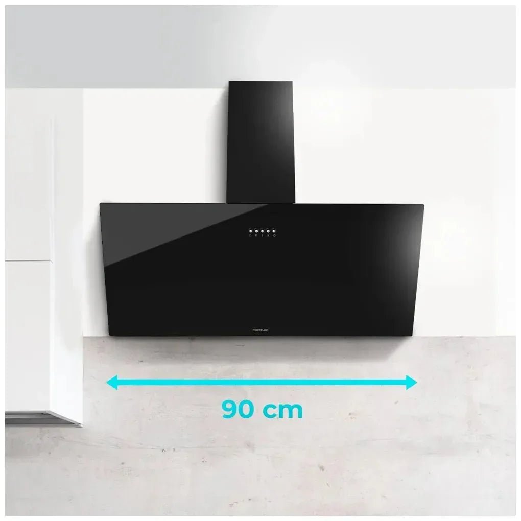 cecotec_02927_campana_extractora_90cm_vidrio_negro__succión_650m3_h__clase_a__3_niveles_potencia_4