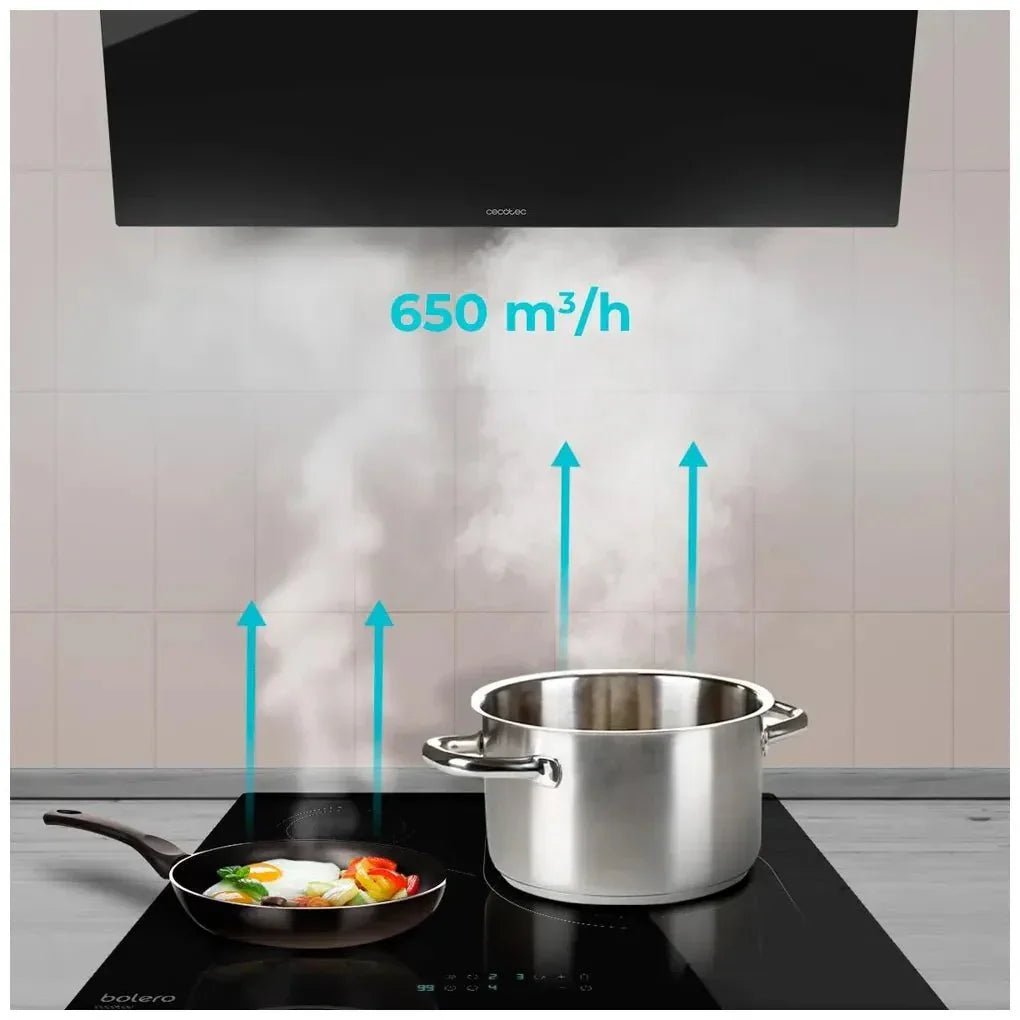 cecotec_02927_campana_extractora_90cm_vidrio_negro__succión_650m3_h__clase_a__3_niveles_potencia_6