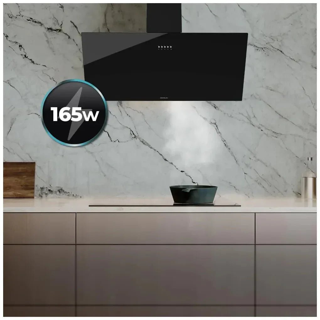 cecotec_02927_campana_extractora_90cm_vidrio_negro__succión_650m3_h__clase_a__3_niveles_potencia_7