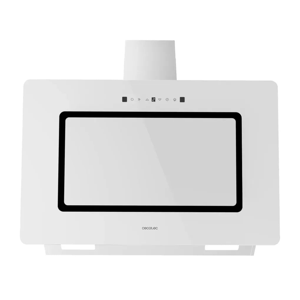 cecotec_02928_campana_extractora_90cm_vidrio_blanco_a++_con_control_táctil_y_succión_800m3_h_0