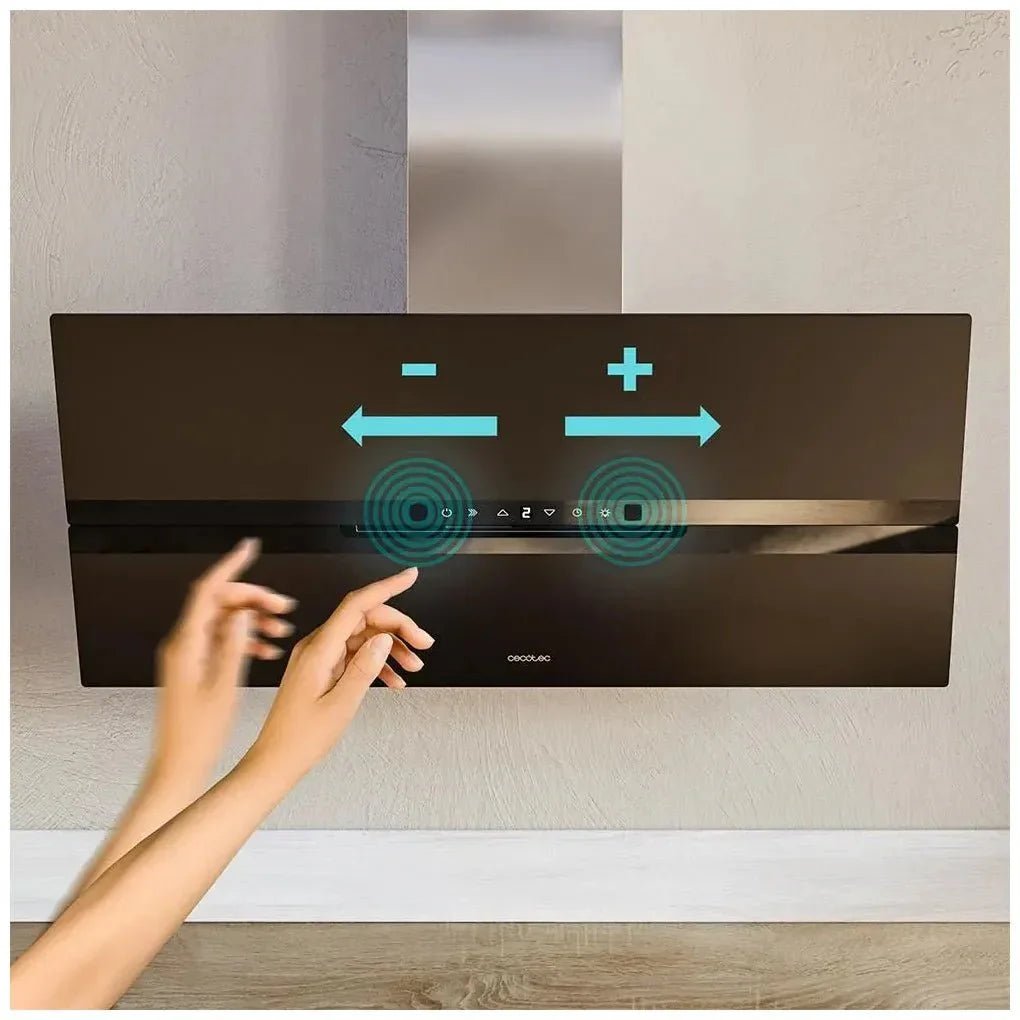 cecotec_02929_campana_extractora_90cm_vidrio_negro_mate__succión_800m3_h__a++_y_control_gestual_10