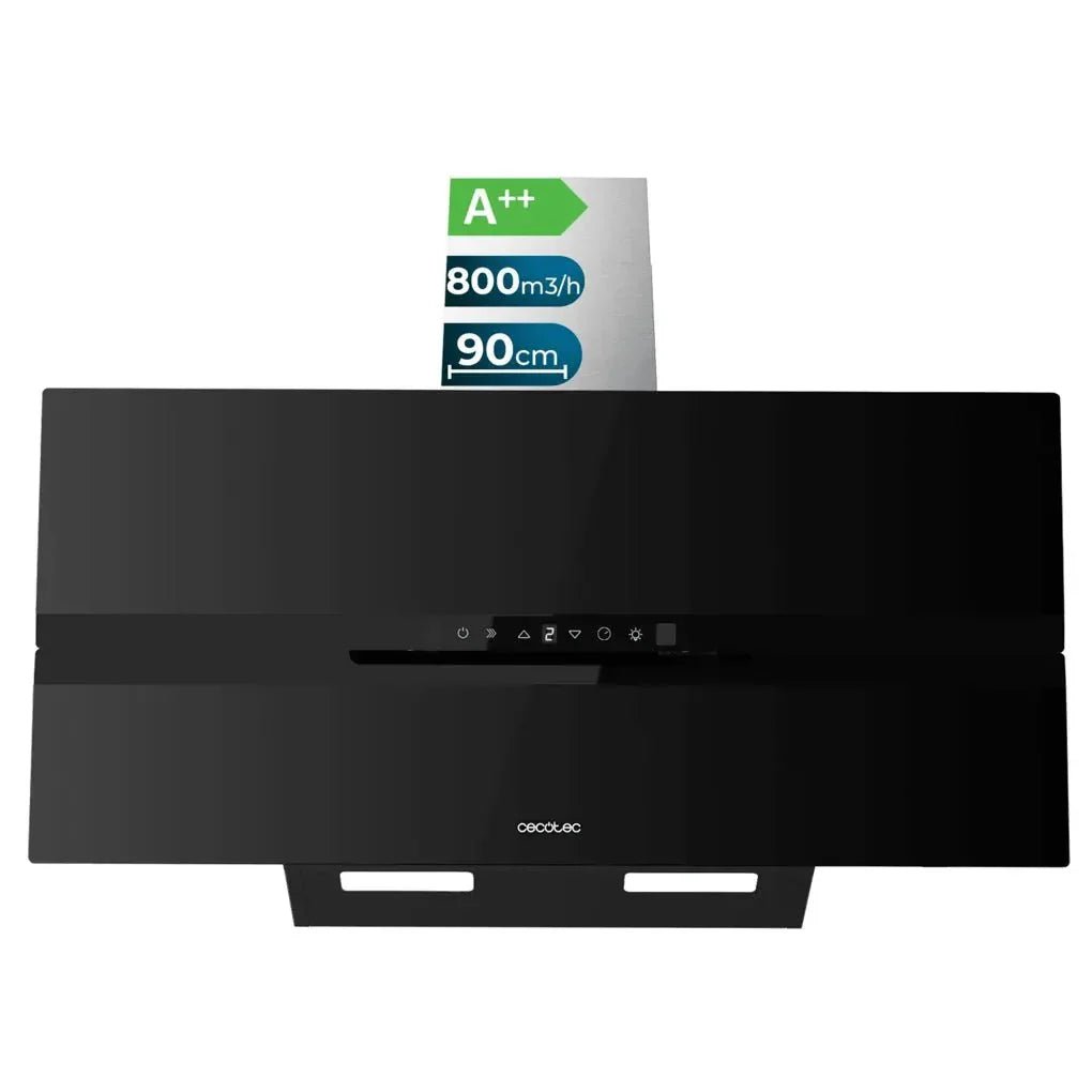 cecotec_02929_campana_extractora_90cm_vidrio_negro_mate__succión_800m3_h__a++_y_control_gestual_2