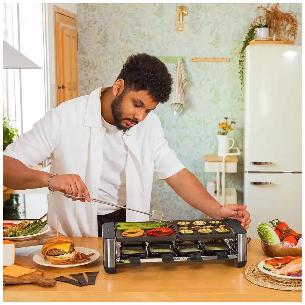 cecotec_03224_máquina_de_raclette_1400w_inoxidable_para_8_personas_con_grill_y_plancha_2