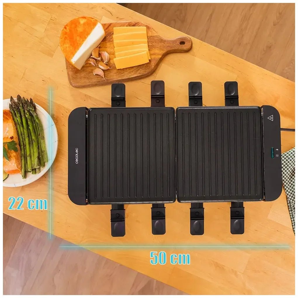 cecotec_03224_máquina_de_raclette_1400w_inoxidable_para_8_personas_con_grill_y_plancha_5