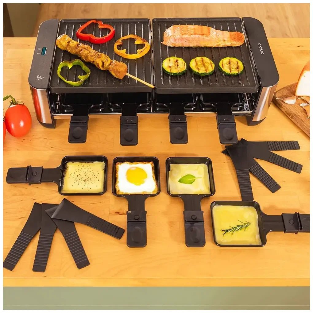 cecotec_03224_máquina_de_raclette_1400w_inoxidable_para_8_personas_con_grill_y_plancha_6