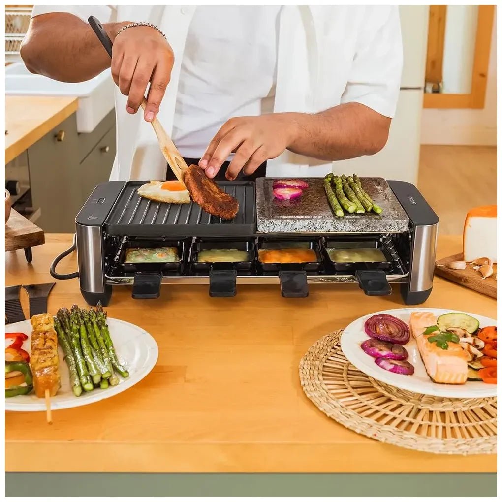 cecotec_03225_máquina_de_raclette_1400w_para_8_personas_con_placas_antiadherentes_y_de_piedra_4