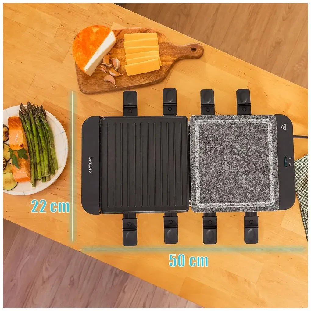 cecotec_03225_máquina_de_raclette_1400w_para_8_personas_con_placas_antiadherentes_y_de_piedra_5