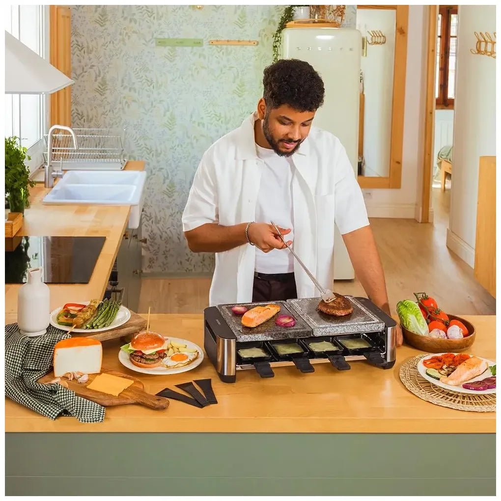 cecotec_03226_máquina_de_raclette_1400w_para_8_personas_con_grill_y_placa_de_piedra_natural_2