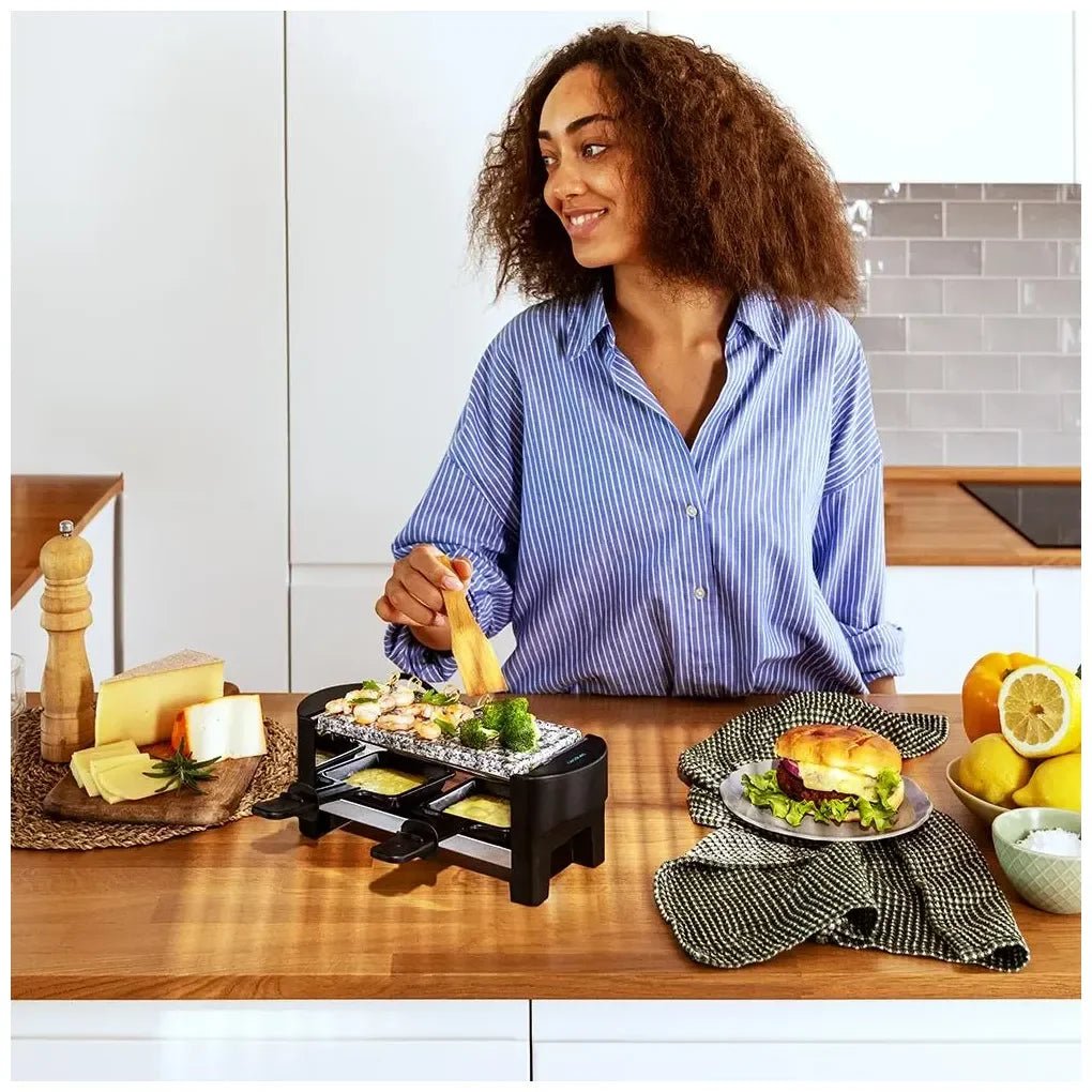 cecotec_03273_máquina_de_raclette_compacta_para_2_personas_con_placa_de_piedra_y_accesorios_3