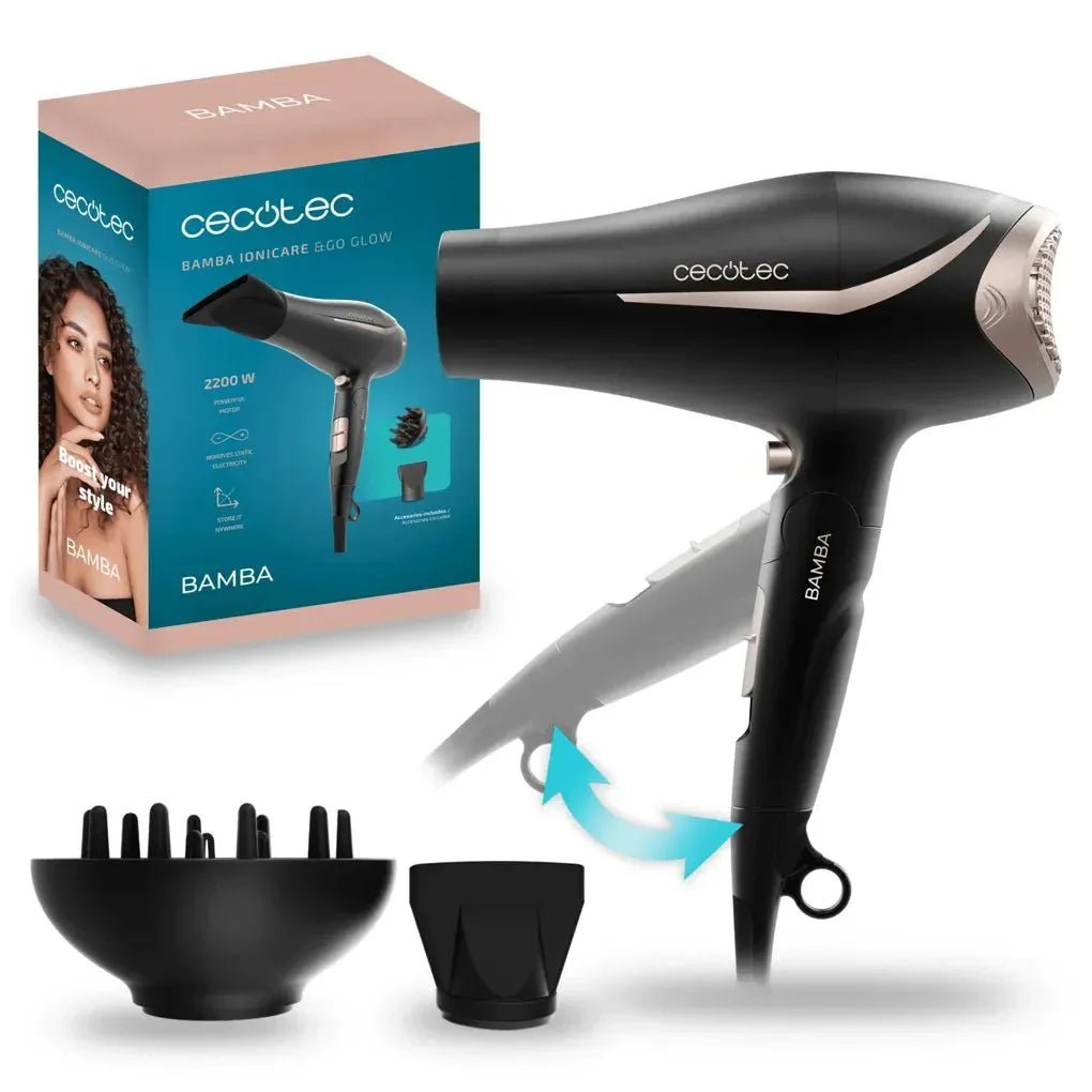 cecotec_04414_secador_plegable_ionicare_&go_glow:_potencia_2200w__anti_frizz_y_accesorios_1