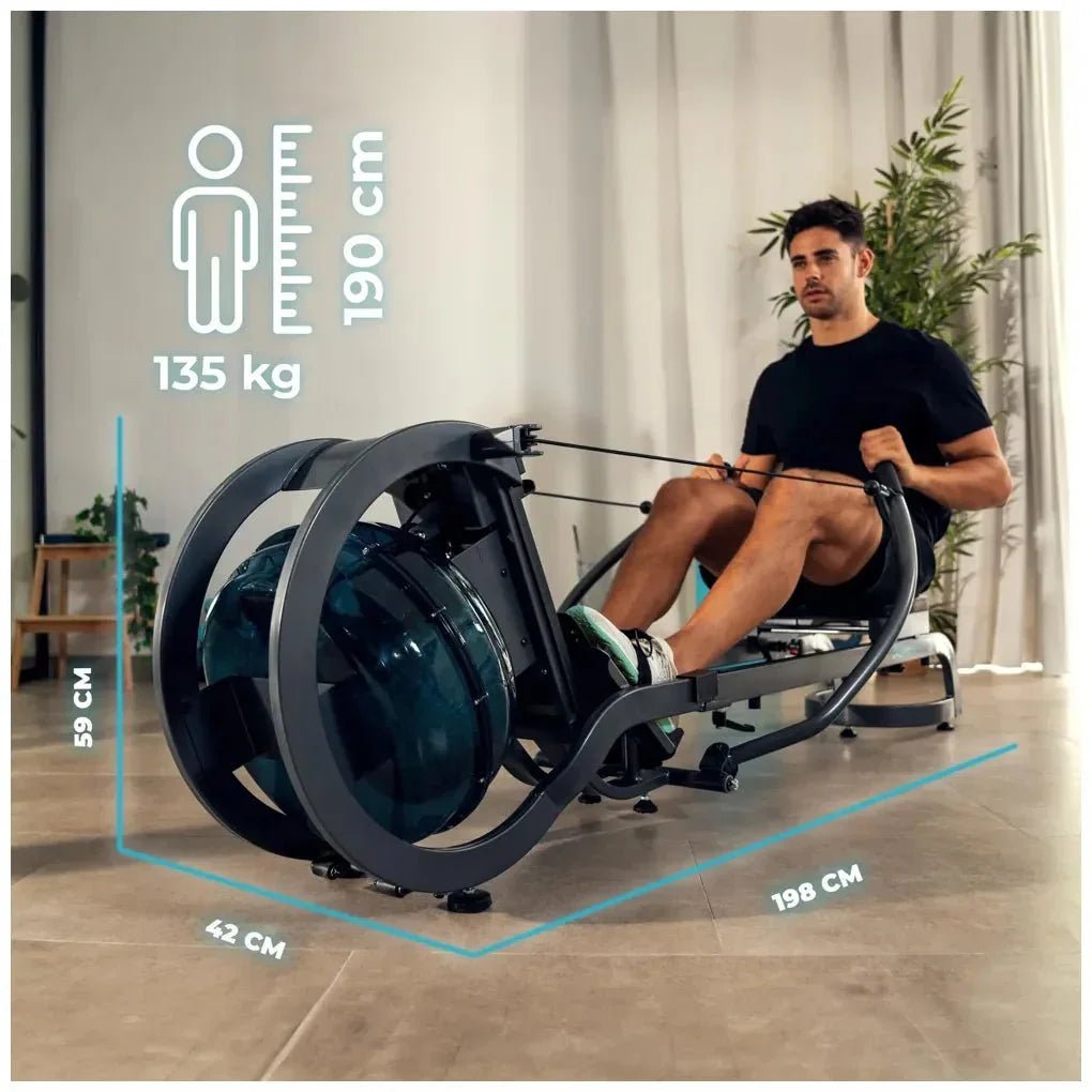 cecotec_07225_máquina_de_remo_de_agua_drumfit_rower_20000_neptuno_con_app_y_doble_manillar_8