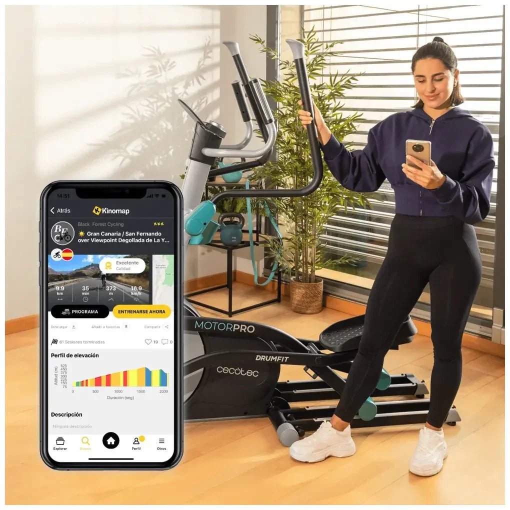 cecotec_07233_bicicleta_elíptica_plegable_drumfit_10000_pro:_resistencia_magnética_y_conectividad_app_6
