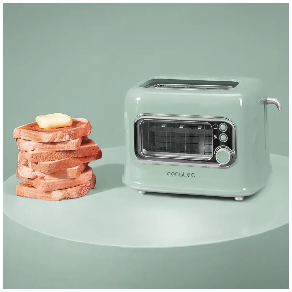 cecotec_08040_tostadora_retrovision_green:_diseño_vintage_con_ventana_y_potencia_ajustable_4