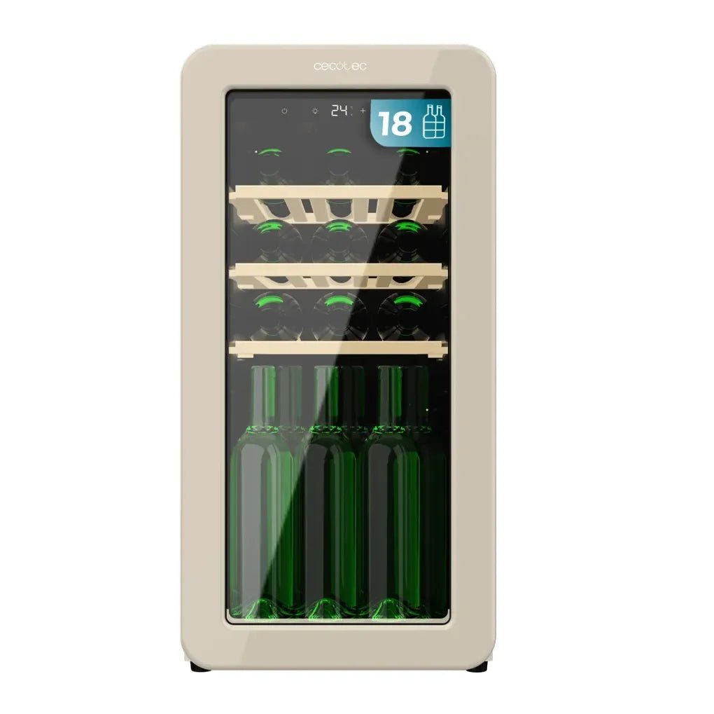 cecotec_a01_eu01_100462_vinoteca_retro_beige_para_18_botellas_con_control_led_y_tecnología_nofrost_1