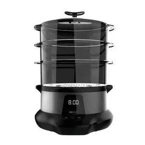 vaporera_eléctrica_de_diseño_en_acero_inoxidable_con_3_recipientes_y_tiempo_ajustable_vapovita_3000_pro_cecotec_2