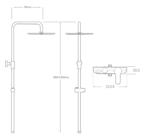 Columna de bañera de latón cromado Omnia Källa 2