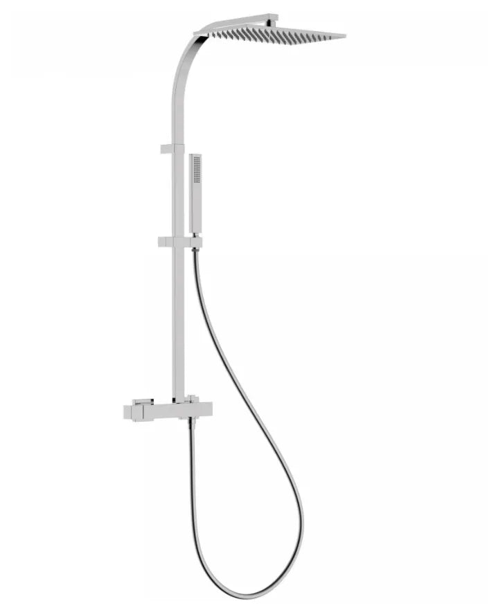 Columna de ducha de latón cromado con grifo monomando, rociador fijo y teleducha Slim Exclusive TRES 0