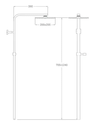 Columna de ducha de latón cromado Skara Källa 2