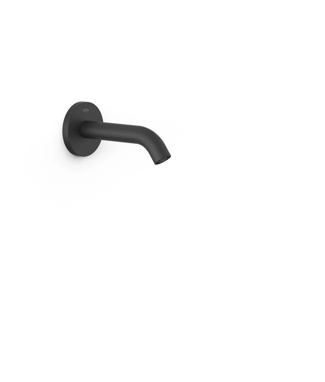 Columna de ducha de pared con acabado negro mate y toma de agua regulable en profundidad Complementos Tres 0
