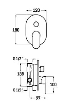 Conjunto de ducha a techo de latón con acabado cromado Legend Källa 1