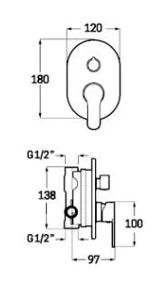 Conjunto de ducha para pared Omnia Källa 1