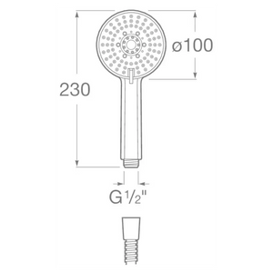 ROCA STELLA A5B1B03C00 Ducha de mano de tres funciones con rociador redondo de 10 cm con acabado cromado - MerkiMarket