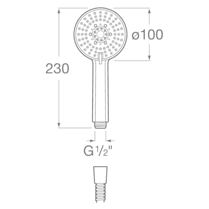ROCA STELLA A5B1B03C00 Ducha de mano de tres funciones con rociador redondo de 10 cm con acabado cromado - MerkiMarket