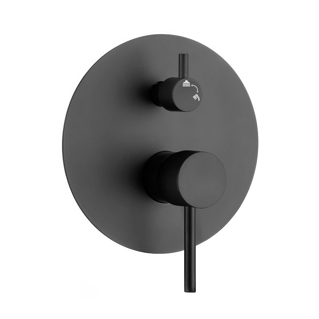 Ducha empotrada monomando 25 cm negro mate dos funciones rociador lluvia y alcachofa Torina de Valaz 6