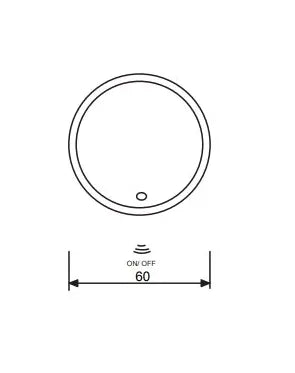 Espejo de diseño circular de cristal con acabado cromo Light Led Kassandra 1