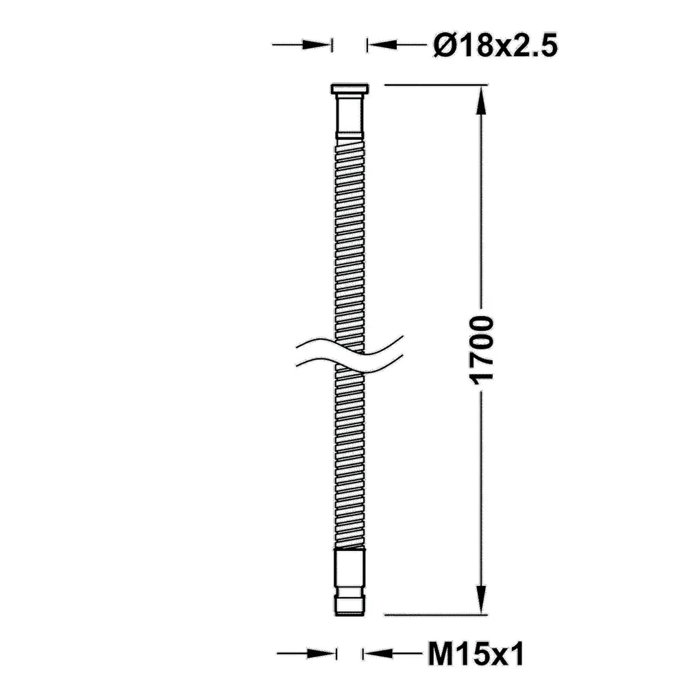 Flexo para ducha de metal con acabado cromado TRES 1
