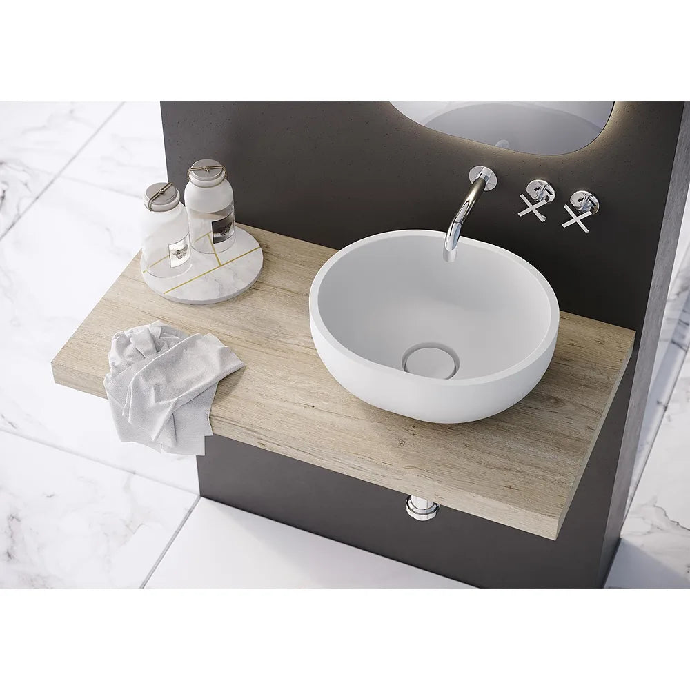 Lavabo Sobre Encimera Dylan Fossil Natura Blanco Mate - Vista 2